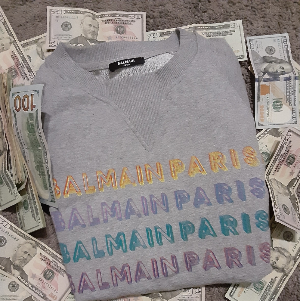 Balmain Paris long sleeved sweat shirt